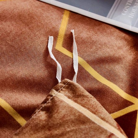 ✧Diamond Duvet Cover Set ✧ Queen ✧ King ✧ Brown - Picture 4 of 6